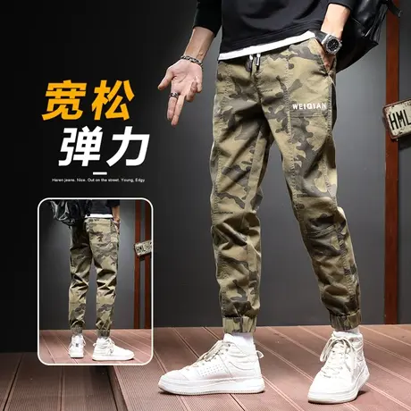 九分迷彩工装休闲裤男士春季2024新款宽松束脚青少年裤子男春秋款商品大图