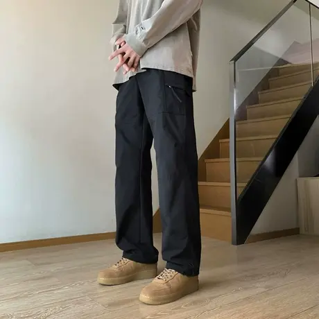 美式巴洛克ootd裤子高街男机能风伐木工装裤秋季窄版直筒冲锋长裤图片