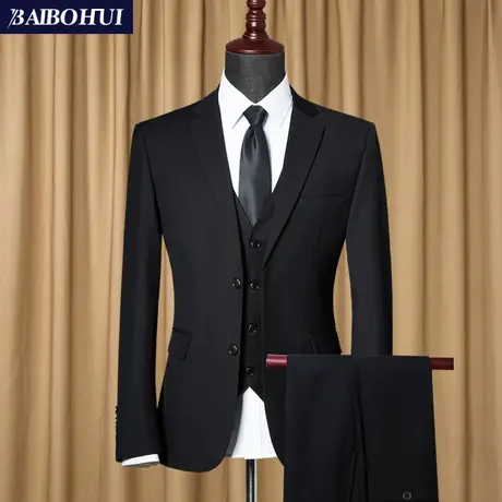 西服套装男士三件套韩版修身小西装秋季商务职业正装新郎结婚礼服商品大图