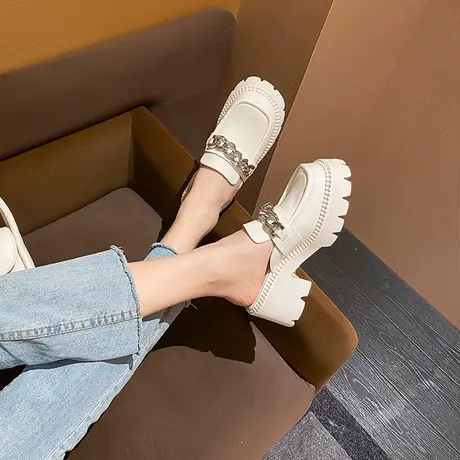 包头半拖鞋女外穿2025夏新款拖鞋一脚蹬高跟鞋穆勒鞋凉拖乐福鞋女图片