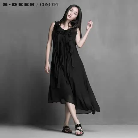 S·DEER＼CONCEPT【新品】圣迪奥专柜正品布条拼贴连衣裙5261218图片