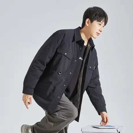 唐狮2023冬季新款翻领轻薄羽绒服男士潮款宽松潮衬衫式外套12.3图片