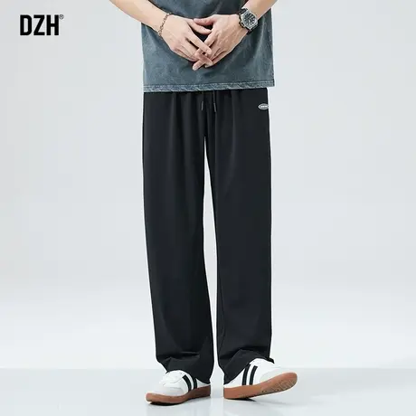 男生直筒冰丝休闲裤男2024年春夏裤子宽松直筒男款垂感阔腿裤男裤图片