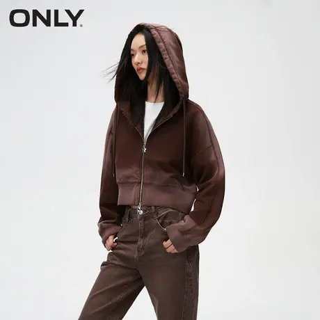 ONLY奥莱春季新款休闲百搭渐变落肩宽松连帽卫衣女商品大图