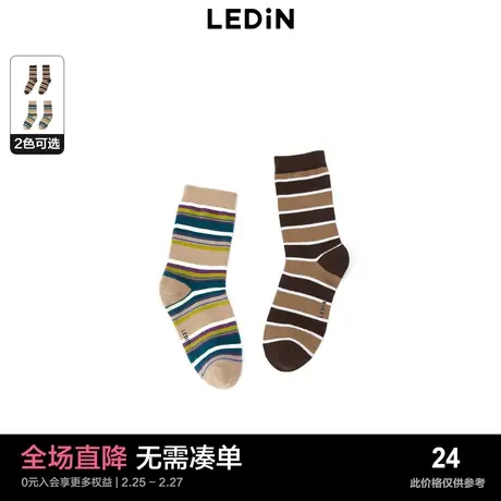 【商场同款】乐町条纹袜子冬季新款复古撞色短袜C2YGD4137商品大图