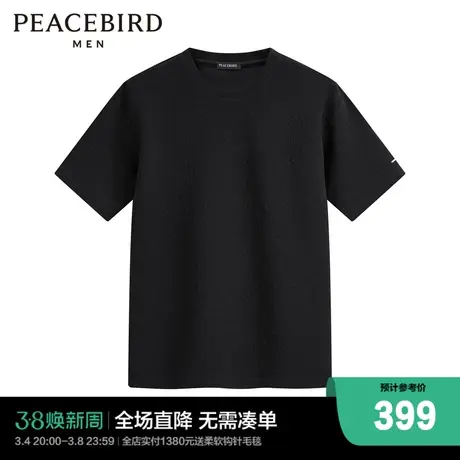 【商场同款】太平鸟男装休闲T恤24夏新款提花肌理T恤潮 B1CNE2107图片