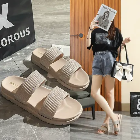 拖鞋女夏外穿气质仙女风休闲高级感百搭韩系防滑沙滩松糕底凉拖鞋商品大图
