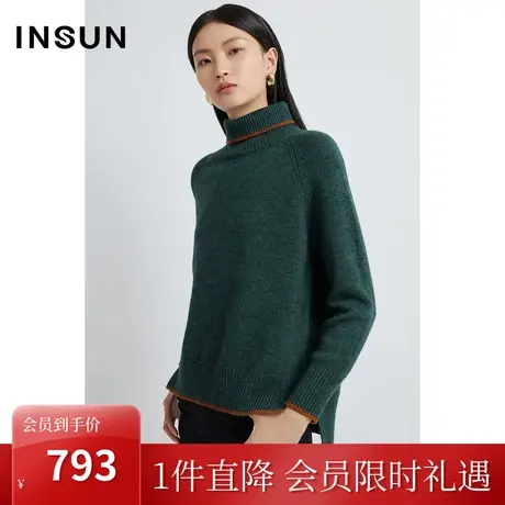 恩裳2022冬季时尚牦牛绒亲肤触感百搭通勤羊毛针织衫商品大图