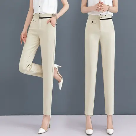 小个子西装裤女2023年秋季新款宽松直筒烟管裤显瘦百搭哈伦裤九分图片