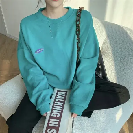 美式hiphop卫衣女宽松韩版潮ins设计感小众春秋薄款bf慵懒风外套商品大图