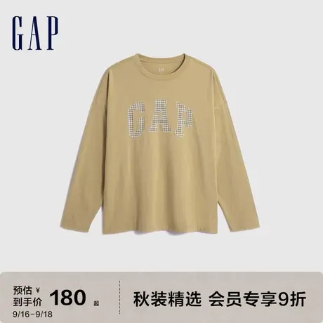 Gap男女装秋季2023新款LOGO纯棉运动宽松长袖T恤817125休闲上衣图片