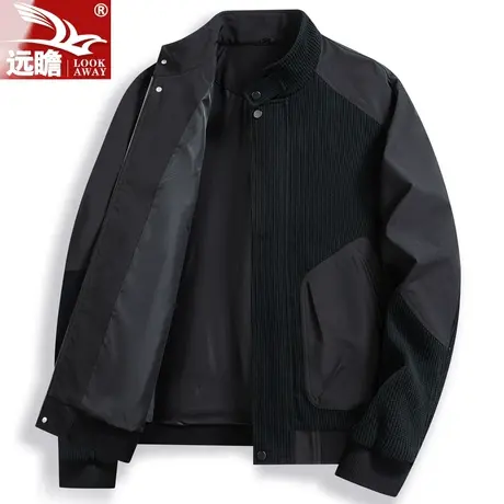 男士外套春秋季2023新款潮牌宽松立领拼接立领工装夹克男休闲上衣商品大图