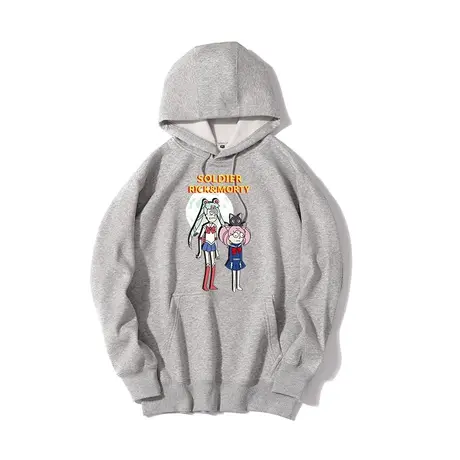 秀洛瑞克和莫蒂联名恶搞美少女战士动漫周边卫衣戴帽子大学生衣服商品大图