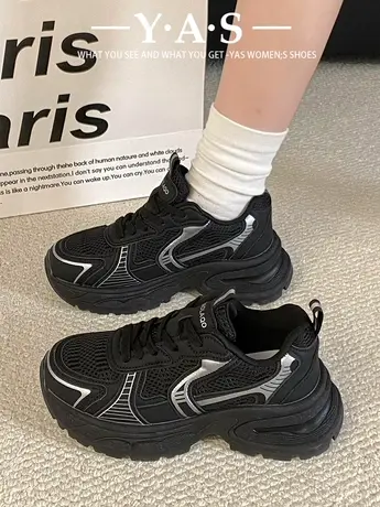 2024新款春秋季爆款厚底老爹鞋显脚小休闲运动鞋百搭ins潮牌女鞋图片