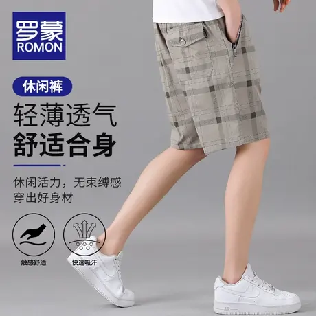 罗蒙工装短裤男夏季新款潮流纯棉五分裤宽松直筒男士休闲运动裤子商品大图
