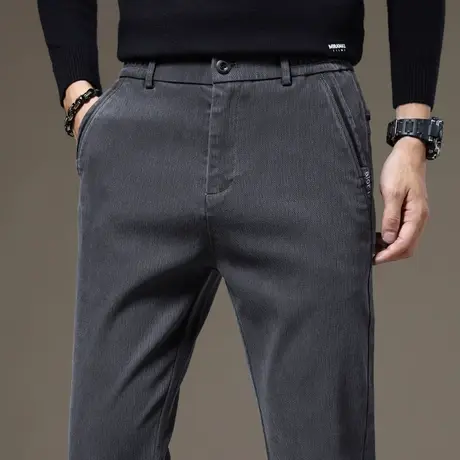 秋天男装西裤春秋款修身直筒休闲裤子秋季2023新款男士商务西装裤商品大图