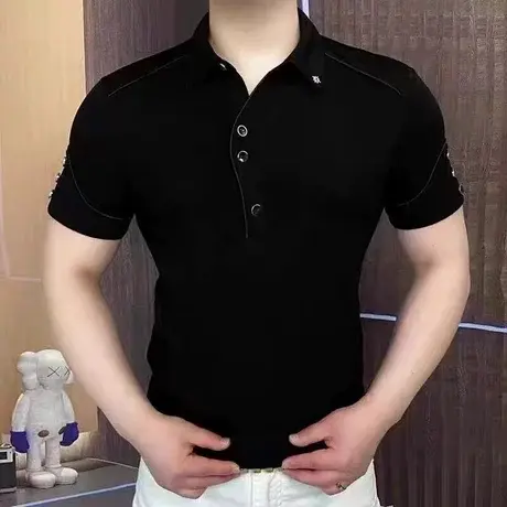 轻奢男装短袖POLO衫夏季高品质商务翻领时尚设计感半袖休闲T恤衫图片