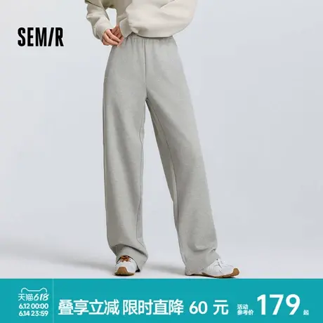 [商场同款]森马休闲裤女百搭阔腿裤2025新款春季抽绳卫裤ins潮流商品大图