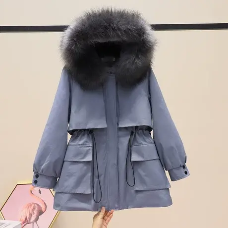 派克棉服女2023新爆款宽松加绒冬装连帽韩版慵懒港风学生棉袄外套图片