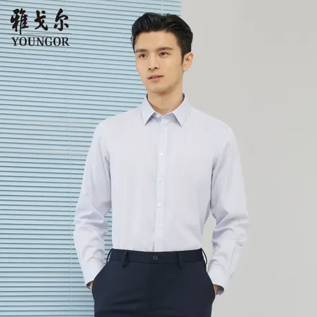 雅戈尔奥莱 商场同款男士长袖衬衫秋季新款官方商务休闲免烫衬衫商品大图