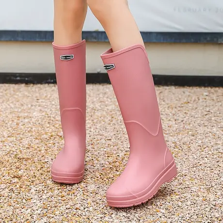 时尚外穿高筒防水防滑水鞋长筒雨鞋女款胶鞋新款雨靴下雨天穿的鞋商品大图