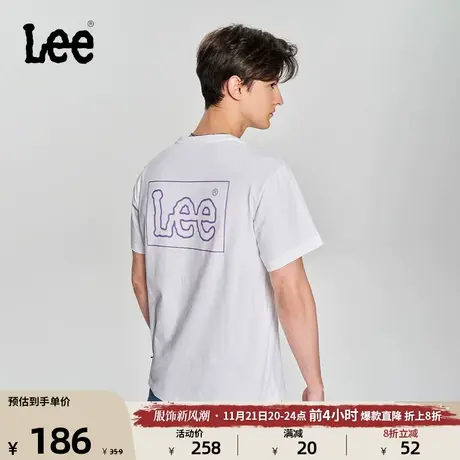 Lee商场同款舒适版logo字母印花圆领多色男短袖T恤潮LMT0045403RX图片