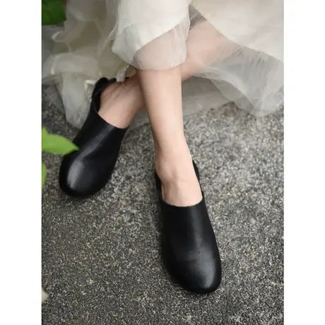 Artmu阿木复古软底平底单鞋女2023新款百搭一脚蹬两穿女鞋真皮商品大图