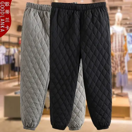 加大码中老年冬季保暖棉裤女2022新款宽松松紧腰妈妈加厚羽绒棉裤商品大图
