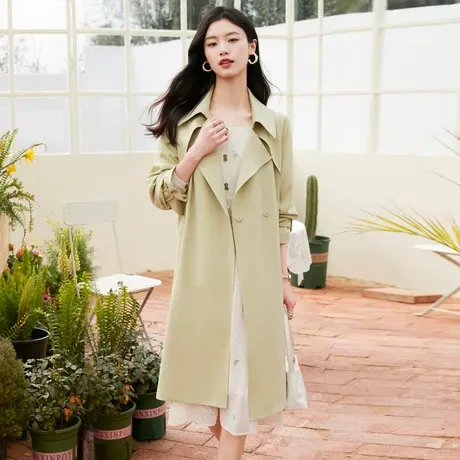 淑女气质风衣外套2022年春季新款女士减龄百搭显瘦中长款上衣商品大图