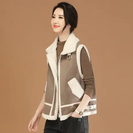 新品88折】复古仿兔毛皮毛一体马夹女冬季新款马甲背心外套加厚图片