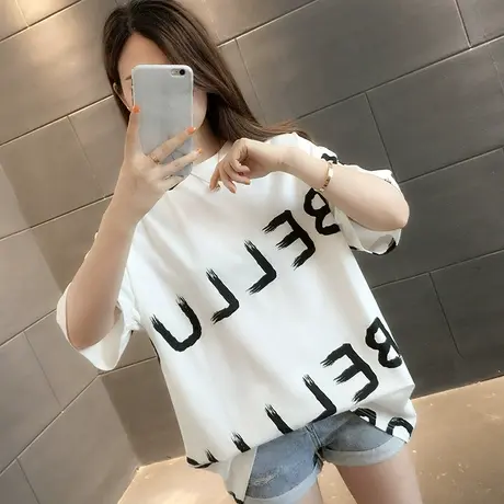 女装2024年新款春季春装纯棉短袖T恤宽松上衣服设计感打底衫爆款图片