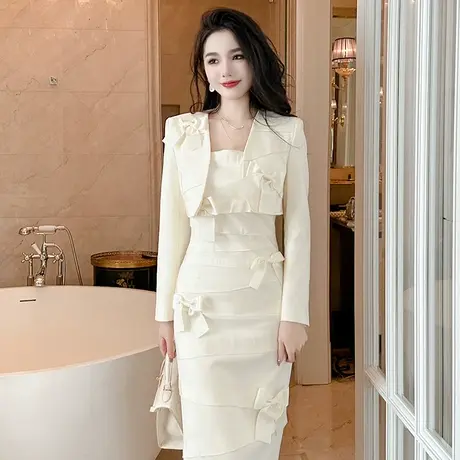 时尚百搭开衫西服短外套女2023新款通勤休闲小众气质显瘦长袖上衣图片