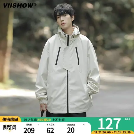 VIISHOW外套男山系冲锋夹克2023新款春秋款宽松潮牌工装户外夹克图片