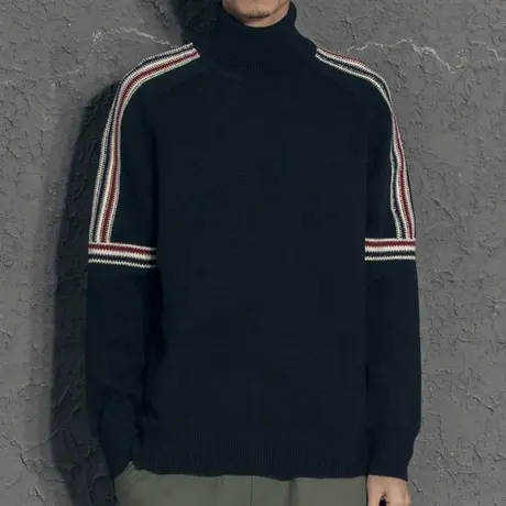 秋冬季新款保暖修身高领毛衣男士慵懒加厚休闲打底衫针织衫韩版潮图片