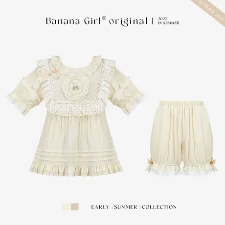 Bananagirl睡衣女夏季短袖卡通宽松薄款少女短裤可外穿家居服新款商品大图