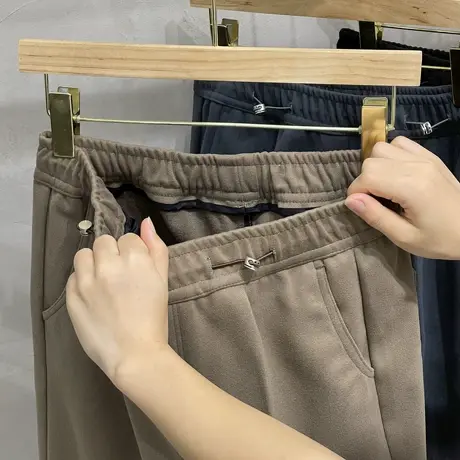 松紧要秋冬季毛呢宽松男士轻熟男直筒加厚休闲裤潮流毛料小西裤子商品大图