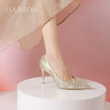 哈森尖头高跟鞋2024年新款设计款百搭单鞋婚鞋工作鞋HS246012商品大图