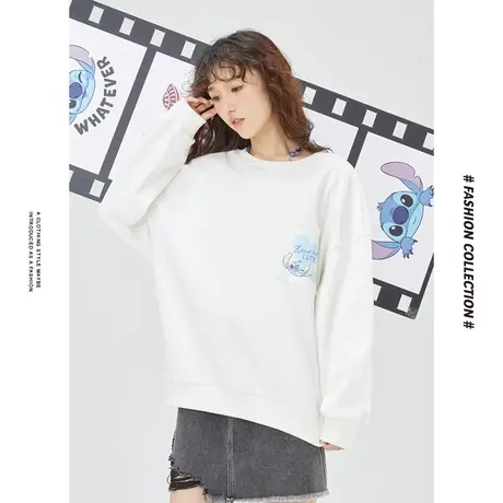 【商场同款】唐狮春季新款卫衣女可爱少女史迪奇后背大图卡通上衣图片
