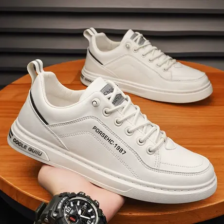 工作男鞋春夏季潮流休闲板鞋男士韩版软底一脚蹬小白潮鞋2024新款商品大图