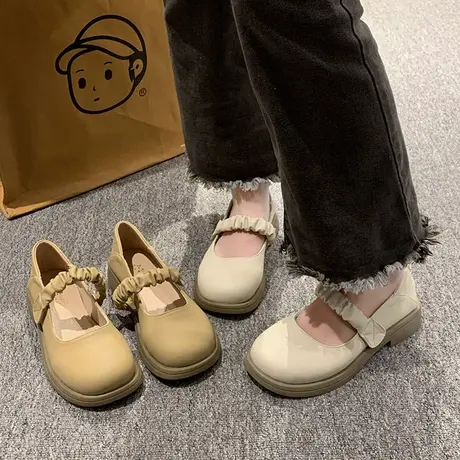 玛丽珍女鞋子夏平底法式晚晚风温柔2024春秋新款单鞋配裙子小皮鞋商品大图