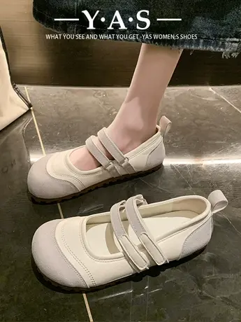 复古玛丽珍鞋女豆豆鞋法式芭蕾鞋丑萌勃肯乐福奶奶孕妇软平底单鞋图片