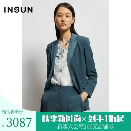 恩裳商场同款春季醋酸时尚直身裁剪微宽松商务感西装外套女装图片