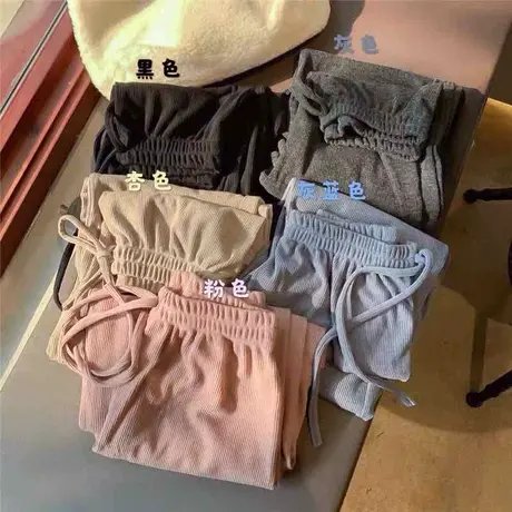 冰丝阔腿裤女春夏2023年新款夏高腰垂感宽松直筒坠感拖地休闲裤子图片