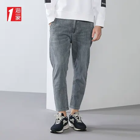 海一家潮流青春九分裤2023夏季新款时尚休闲弹力牛仔裤男图片