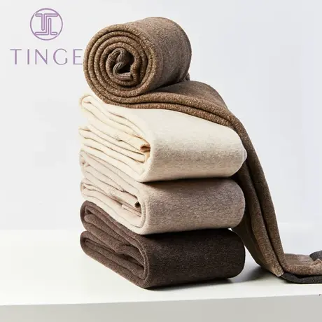 TINGE精梳棉保暖连裤袜秋冬款黑色光腿肉色加绒加厚裤神器打底袜图片