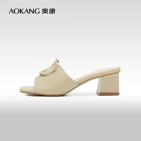 【门店发货】奥康女鞋 夏季新款百搭时尚露趾女士凉拖鞋凉鞋图片