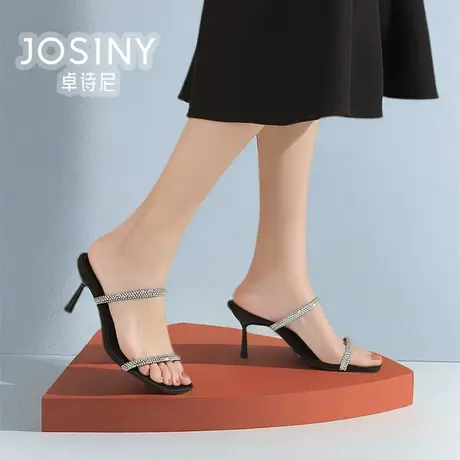 卓诗尼女鞋2024夏款新款细跟拖鞋女外穿通勤商场同款4J2A50022图片