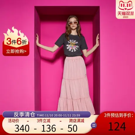 Juicy Couture橘滋23新款豹子小姐女装印花烫钻女士短袖T恤商品大图