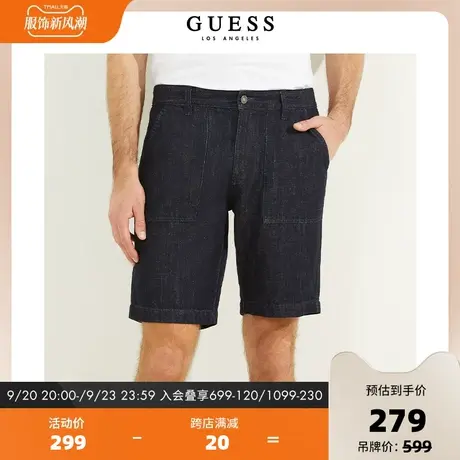 GUESS男士纯色显瘦牛仔五分裤-M2GAV2D4CI0商品大图