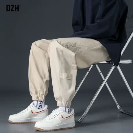 男士束脚运动裤男秋季裤子男款2023新款美式高街休闲篮球裤哈伦裤商品大图